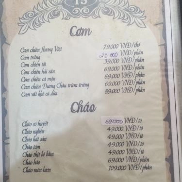 Thực đơn- Quán Ăn Hương Việt - 30 Tháng 4