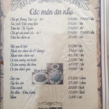 Thực đơn- Quán Ăn Hương Việt - 30 Tháng 4