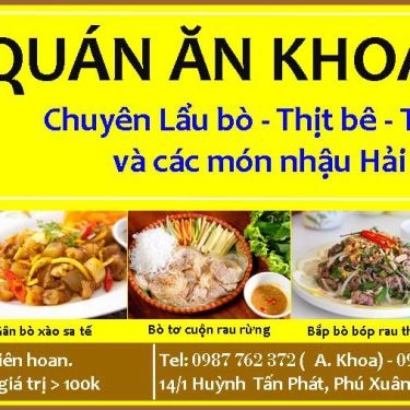 Thực đơn- Quán Ăn Khoa Mập - Lẩu Bò & Hải Sản