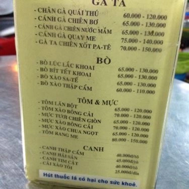 Thực đơn- Quán Ăn Lê Hiếu
