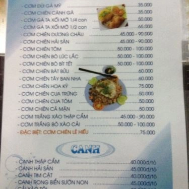 Thực đơn- Quán Ăn Lê Hiếu