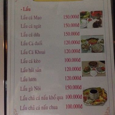 Thực đơn- Quán Ăn Linh - Hải Sản Bình Dân