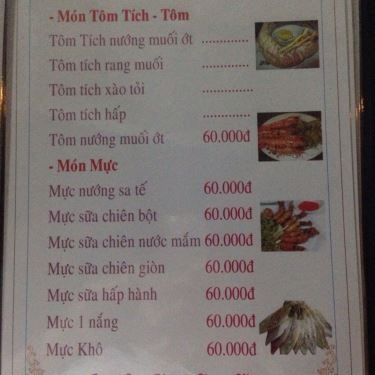 Thực đơn- Quán Ăn Linh - Hải Sản Bình Dân