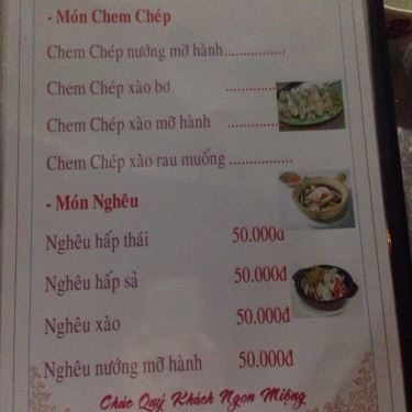 Thực đơn- Quán Ăn Linh - Hải Sản Bình Dân
