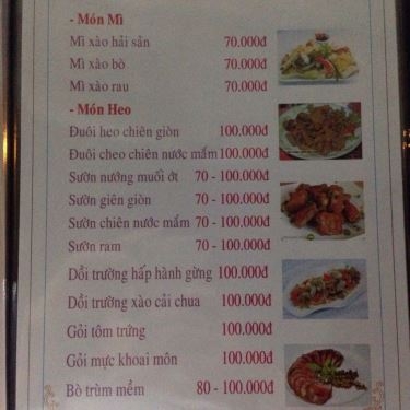 Thực đơn- Quán Ăn Linh - Hải Sản Bình Dân
