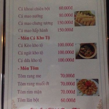 Thực đơn- Quán Ăn Linh - Hải Sản Bình Dân