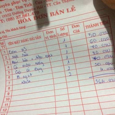 Thực đơn- Quán Ăn Linh - Hải Sản Bình Dân
