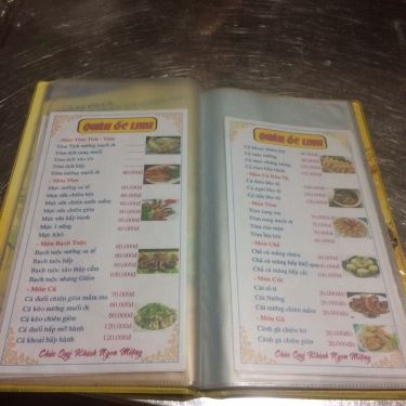 Thực đơn- Quán Ăn Linh - Hải Sản Bình Dân