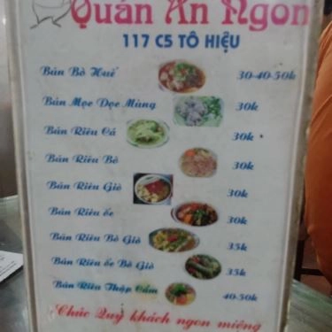 Thực đơn- Quán Ăn Ngon - Bún Bò Huế & Bún Riêu