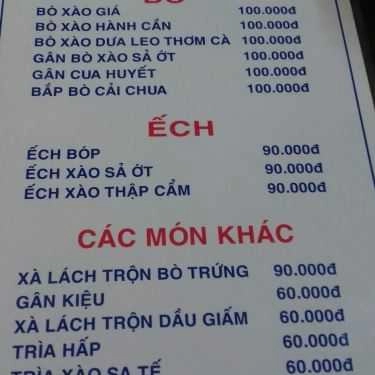 Thực đơn- Quán Ăn Ngự Uyển - Nguyễn Huệ