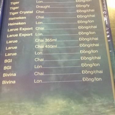 Thực đơn- Quán Ăn Như Xưa