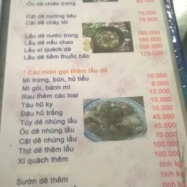 Thực đơn- Quán Ăn Như Xưa