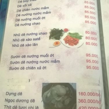 Thực đơn- Quán Ăn Như Xưa