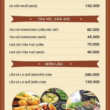 Thực đơn- Quán Ăn Quyền Ký - Hủ Tiếu, Cơm Chiên, Lẩu & Hải Sản