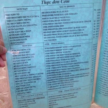 Thực đơn- Quán Ăn Tây Hồ