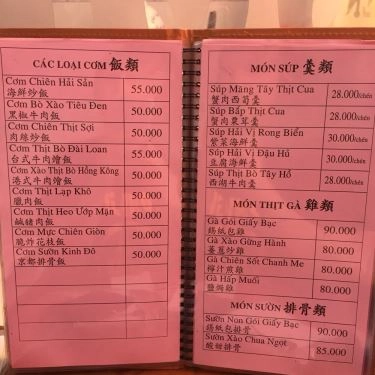 Thực đơn- Quán Ăn & Trà Sữa Hồng Kông - Đài Loan