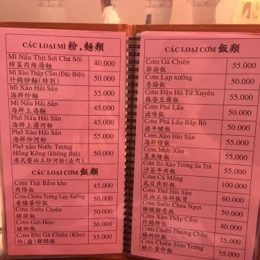 Thực đơn- Quán Ăn & Trà Sữa Hồng Kông - Đài Loan