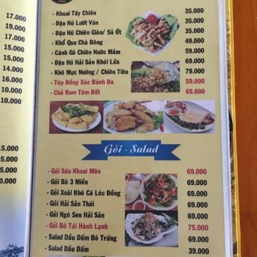 Thực đơn- Quán Anh Em - Món Ngon 3 Miền