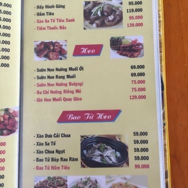 Thực đơn- Quán Anh Em - Món Ngon 3 Miền
