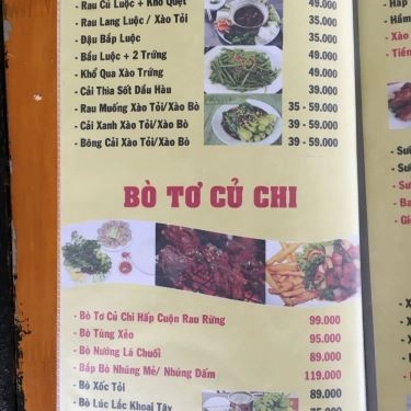 Thực đơn- Quán Anh Em - Món Ngon 3 Miền