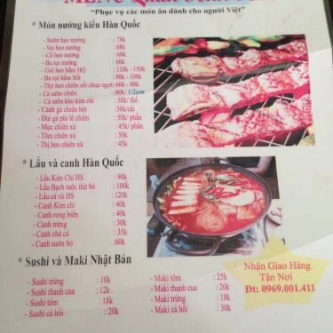 Thực đơn- Quán Anh Kim - Sushi, BBQ & Lẩu - Hoàng Văn Thụ