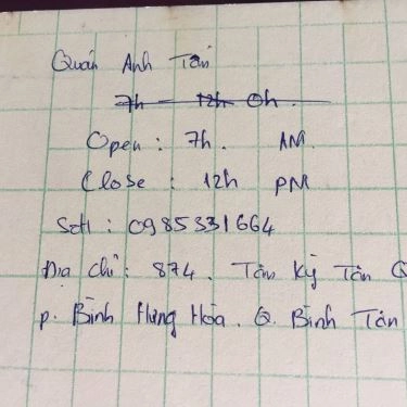 Tổng hợp- Quán Ăn Anh Tấn - Hủ Tiếu Mì