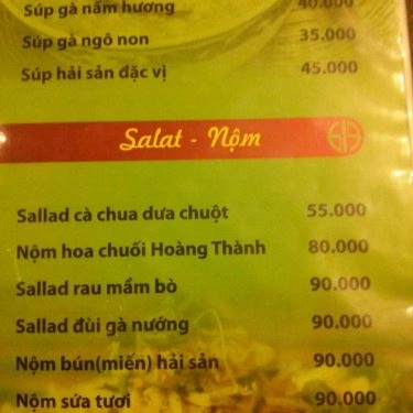 Thực đơn- Nhà Hàng Quán B19 - Ngon Và Ngon