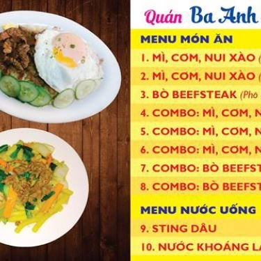 Món ăn- Quán Ăn Quán Ba Anh Em - Cơm, Mì Xào Bò & Nui Xào Bò