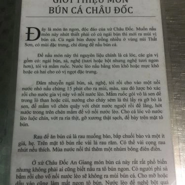 Thực đơn- Quán Ăn Quán Bà Ba - Bún Cá Châu Đốc