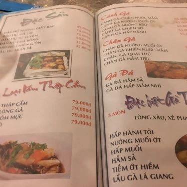 Thực đơn- Quán Ba Cư - Quán Ăn Gia Đình