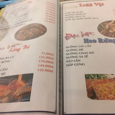 Thực đơn- Quán Ba Cư - Quán Ăn Gia Đình