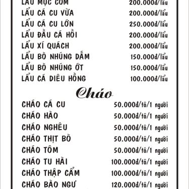 Thực đơn- Quán Ăn Hải Sản Bà Thôi 2