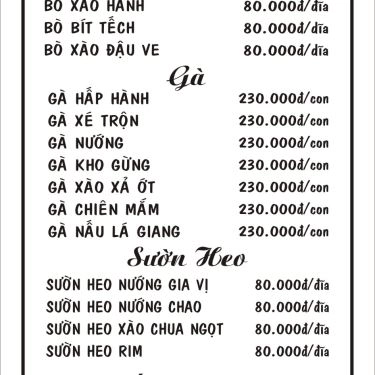 Thực đơn- Quán Ăn Hải Sản Bà Thôi 2