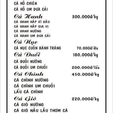 Thực đơn- Quán Ăn Hải Sản Bà Thôi 2