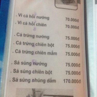 Thực đơn- Quán Ăn Quán Bảo Quốc - Hải Sản
