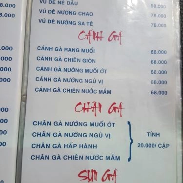 Thực đơn- Quán Ăn Quán Bi 102 – Lẩu Dê Úc