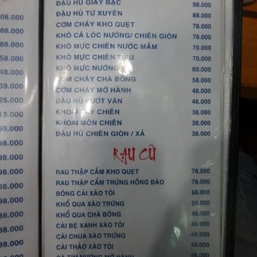 Thực đơn- Quán Ăn Quán Bi 102 – Lẩu Dê Úc