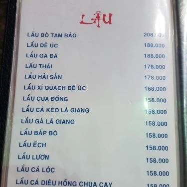 Thực đơn- Quán Ăn Quán Bi 102 – Lẩu Dê Úc