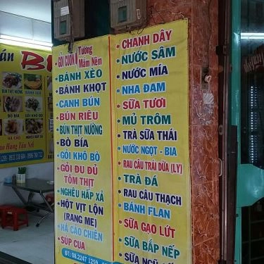 Thực đơn- Quán Ăn Quán Bi Bo - Bún Riêu & Gỏi Cuốn
