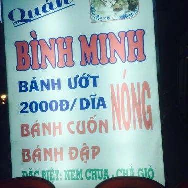 Thực đơn- Quán Ăn Quán Bình Minh - Bánh Ướt & Bánh Đập