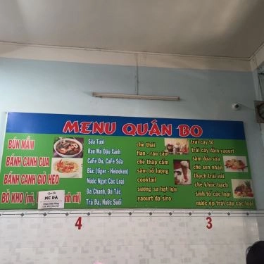 Thực đơn- Quán Ăn Quán Bo - Lê Đức Thọ