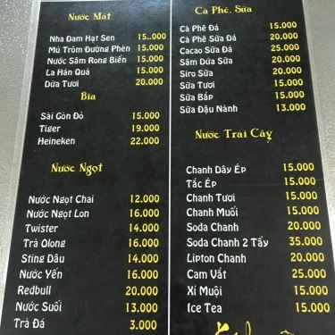 Thực đơn- Quán Ăn Quán Bò Nhật Nam - CN1 - Lý Chính Thắng