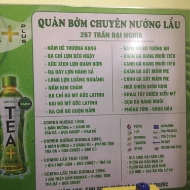 Thực đơn- Quán Ăn Quán Bờm - Nướng & Lẩu