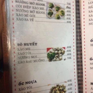 Thực đơn- Quán Ăn Quán Bona - Hải Sản Tươi Sống