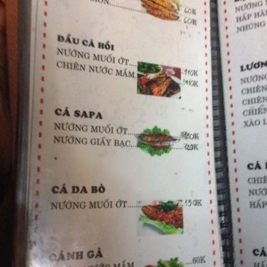 Thực đơn- Quán Ăn Quán Bona - Hải Sản Tươi Sống