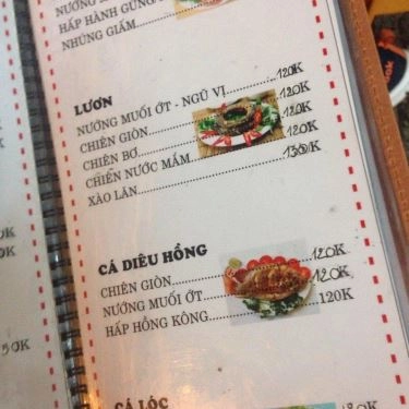 Thực đơn- Quán Ăn Quán Bona - Hải Sản Tươi Sống