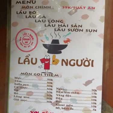 Thực đơn- Quán Bư - Lẩu 1 Người