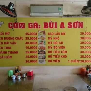 Thực đơn- Quán Ăn Cơm Gà Bùi A Sơn - Nguyễn Sinh Cung