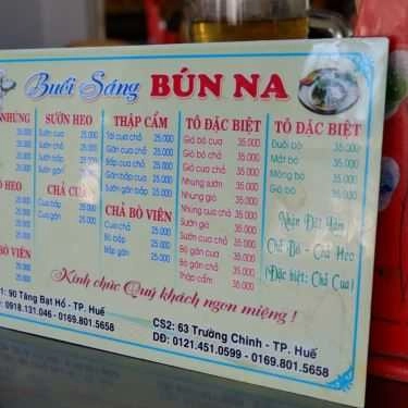 Thực đơn- Quán Ăn Bún Na - Tăng Bạt Hổ
