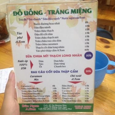 Thực đơn- Quán Ăn Quán Bún Ngon - Đặng Văn Ngữ